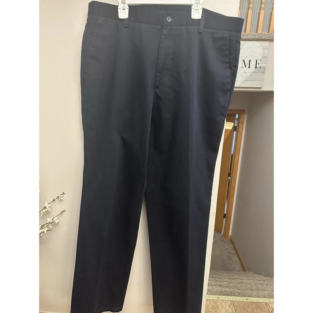 Men's Dockers Flat Front Classic Fit Dress‎ Pants Cotton Blue 36x34